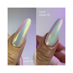 Liquid powder 01 NAILSOFTHENIGHT polvo espejo líquido con reflejo de verde a morado para uñas, 5 g