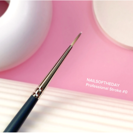Pincel Stroke 0 NAILSOFTHEDAY Nail Art de pelo sintético, 8 mm