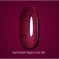 Esmalte Semipermanente Ojo de gato 08, Night Cat Reflectante Dark, 6ml