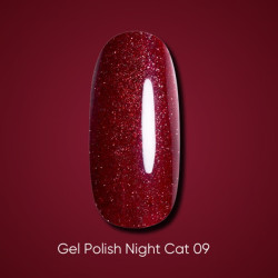 Esmalte Semipermanente Ojo de gato 09, Night Cat Reflectante Dark, 6ml