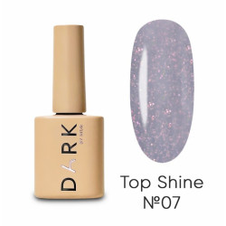 Top Shine 07 DARK, con shimmer sin capa adhesiva, 10ml