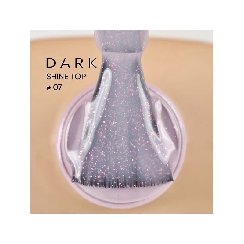 Top Shine 07 DARK, con shimmer sin capa adhesiva, 10ml