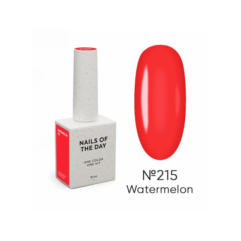 Esmalte Semipermanente Let's special Watermelon NAILSOFTHEDAY, rojo coral intenso, 10ml