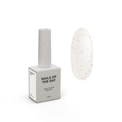 Esmalte Semipermanente Let's special Coconut NAILSOFTHEDAY, blanco lechoso con foil dorado, 10ml