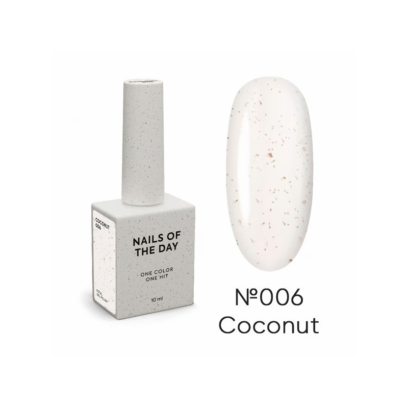 Esmalte Semipermanente Let's special Coconut NAILSOFTHEDAY, blanco lechoso con foil dorado, 10ml