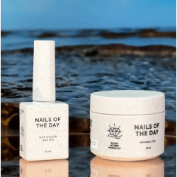 Universal Top No Wipe NAILS OF THE DAY, top coat brillante sin capa pegajosa y con filtros UV mínimo, 10 ml