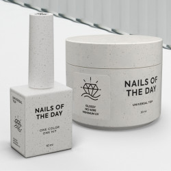 Universal Top No Wipe NAILS OF THE DAY, top coat brillante sin capa pegajosa y con filtros UV mínimo, 30 ml