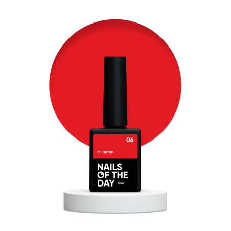 Color Top 06 NAILSOFTHRDAY, top de color clásico rojo intenso, sin capa adhesiva,10ml