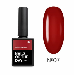 Color Top Vitrage 07 NAILSOFTHRDAY, top de color burdeos translúcido, sin capa adhesiva,10ml