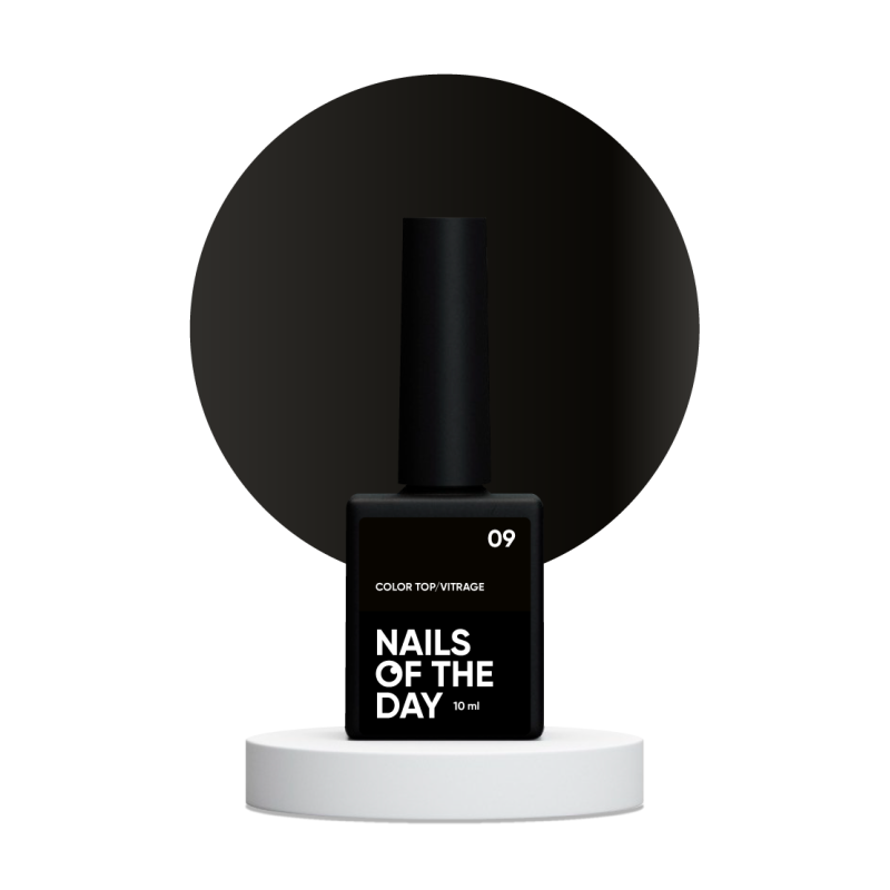 Color Top 09 NAILSOFTHRDAY, top de color negro, sin capa adhesiva,10ml
