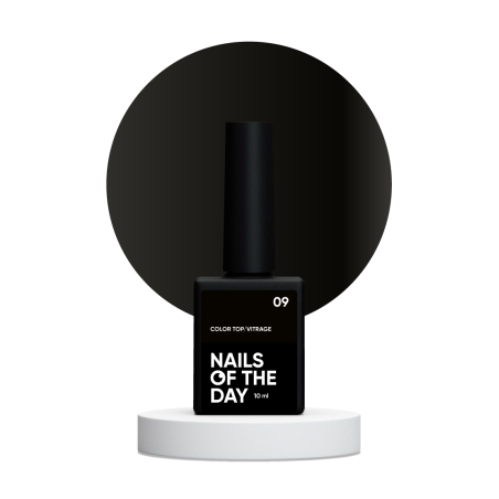 Color Top 09 NAILSOFTHRDAY, top de color negro, sin capa adhesiva,10ml