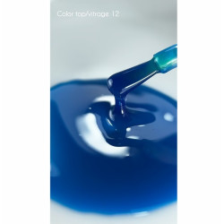 Color Top Vitrage 12 NAILSOFTHRDAY, top de color azul intenso translúcido, sin capa adhesiva,10ml