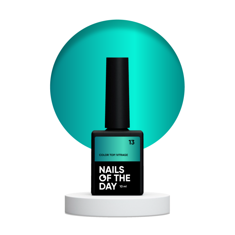 Color Top Vitrage 13 NAILSOFTHRDAY, top de color azul marino translúcido, sin capa adhesiva,10ml