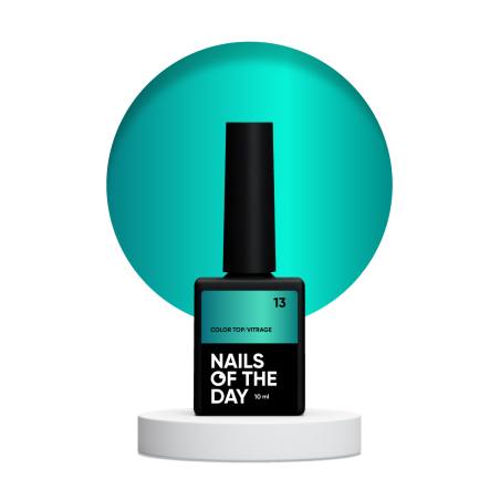 Color Top Vitrage 13 NAILSOFTHRDAY, top de color azul marino translúcido, sin capa adhesiva,10ml