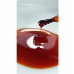 Color Top Vitrage 14 NAILSOFTHRDAY, top de color Caramelo translúcido, sin capa adhesiva,10ml