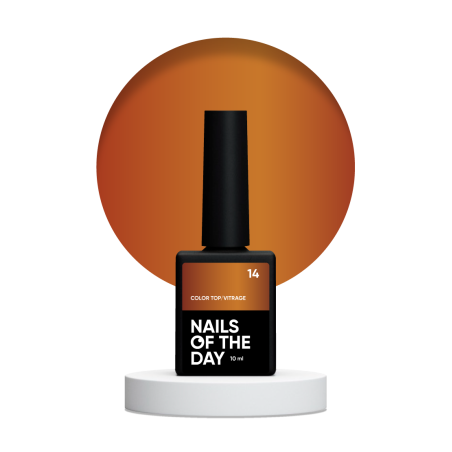 Color Top Vitrage 14 NAILSOFTHRDAY, top de color Caramelo translúcido, sin capa adhesiva,10ml