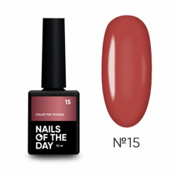 Color Top Vitrage 15 NAILSOFTHRDAY, top de color marrón translúcido, sin capa adhesiva,10ml