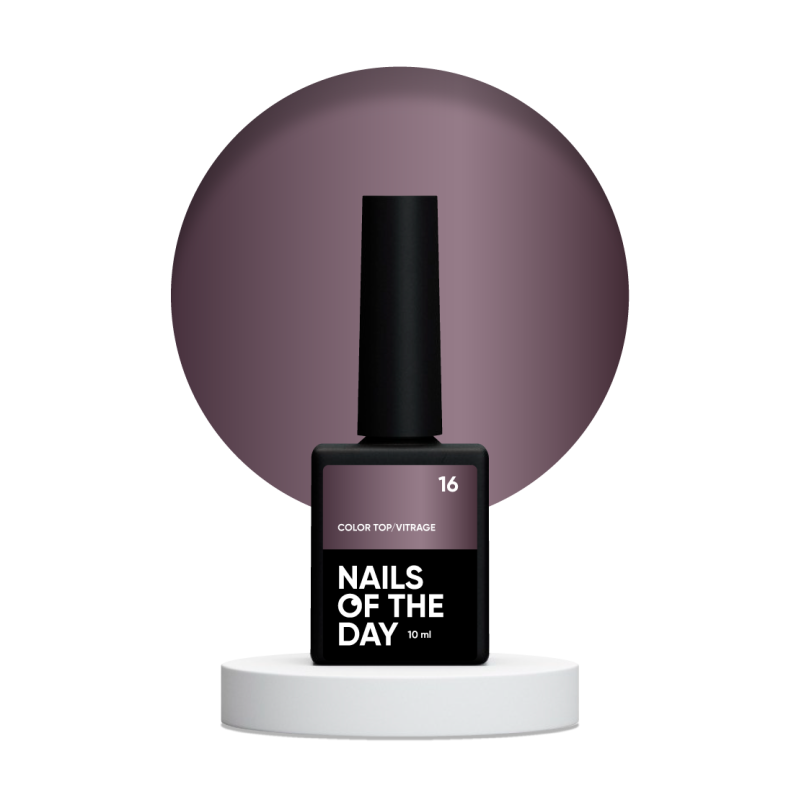 Color Top Vitrage 16 NAILSOFTHRDAY, top de color Ciruela translúcido, sin capa adhesiva,10ml