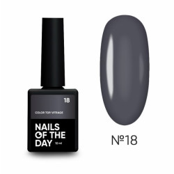 Color Top Vitrage 18 NAILSOFTHRDAY, top de color gris grafito-negro translúcido, sin capa adhesiva,10ml