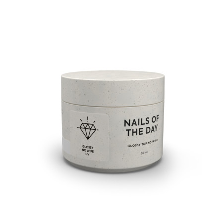 Top Glossy No Wipe NAILS OF THE DAY, top brillante sin capa pegajosa y con filtros UV, 30 ml