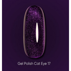 Esmalte Semipermanente Ojo de gato 17  Dark, Morado, 6ml