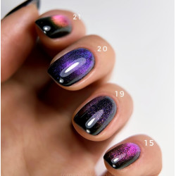 Esmalte Semipermanente Ojo de gato 19 Dark, azul violeta, 6ml