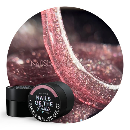 Sparkle Builder Gel 07 NAILSOFTHENIGHT, marrón,15 ml