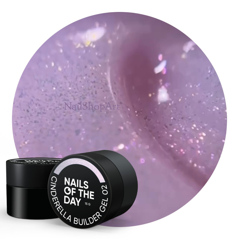 Builder Gel Cinderella 02 NAILSOFTHEDAY, rosa con iridiscencia perlada, 15g