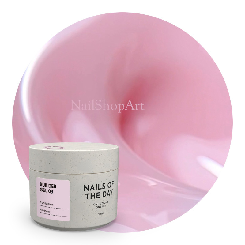 Builder Gel 09 NAILSOFTHEDAY, gel constructor rosa lechoso, 30 ml