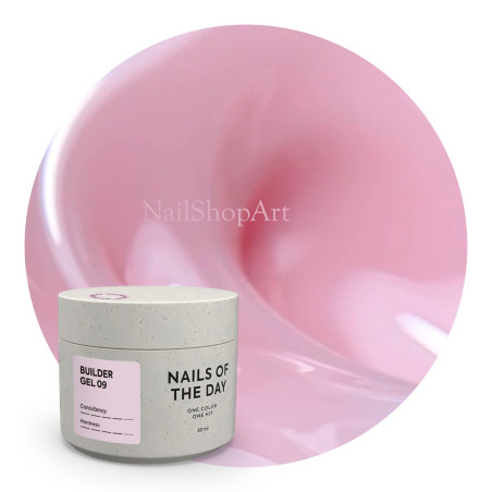 Builder Gel 09 NAILSOFTHEDAY, gel constructor rosa lechoso, 30 ml