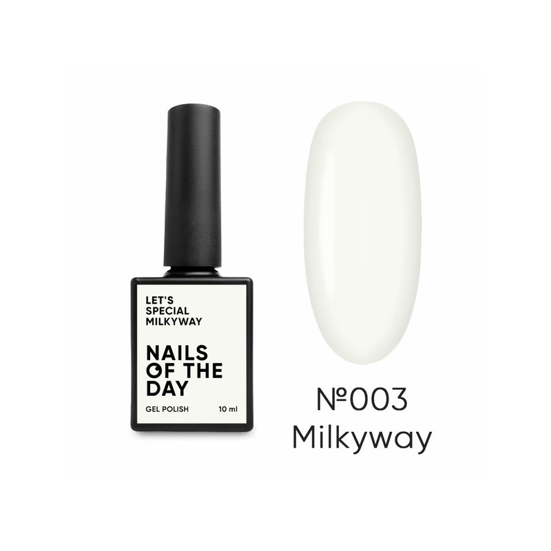 Esmalte semipermanenete Let's special Milkyway Nailsoftheday, color blanco lechoso, 10ml