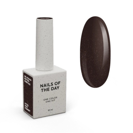 Esmalte semipermanenete Let's special Matterhorn Nailsoftheday, color marrón chocolate con brillo dorado, 10ml