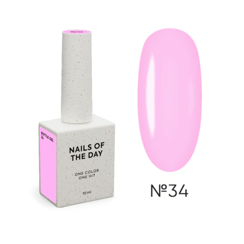 Bottle Gel 34 NAILSOFTHEDAY con pincel, 10 ml
