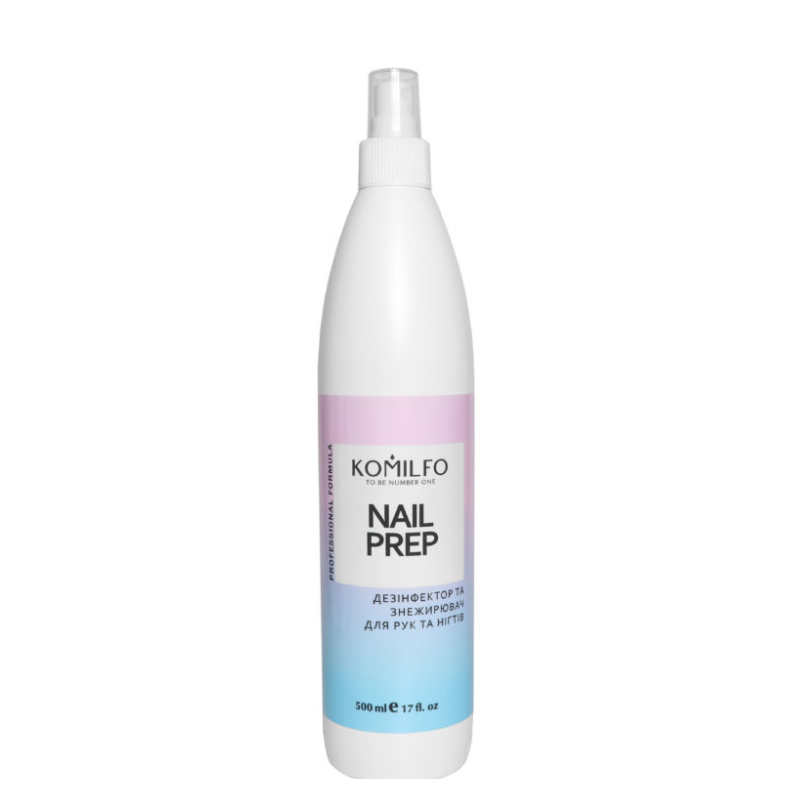 Nail Prep liquido universal para desinfección y desengrasar las uñas, Komilfo, 500ml