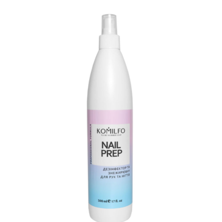 Nail Prep liquido universal para desinfección y desengrasar las uñas, Komilfo, 500ml