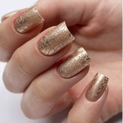 Esmalte Stamping Dark 21, Oro Blanco Metalizado, 10ml