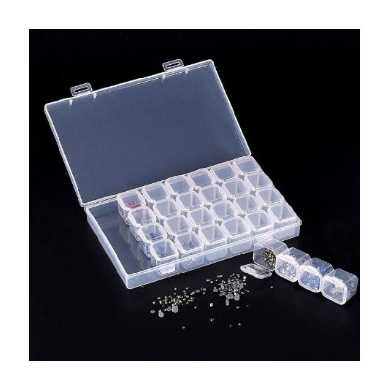 Contenedor para pedrería, organizador, 28 secciones