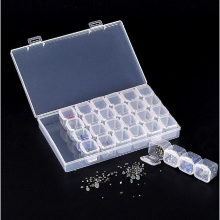 Contenedor para pedrería, organizador, 28 secciones