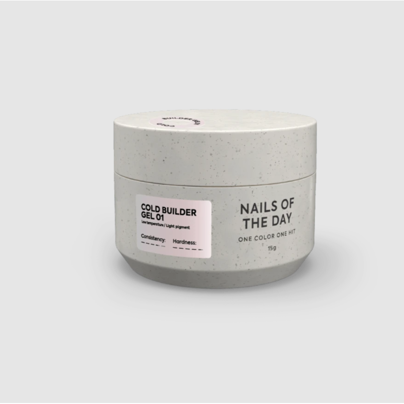 Cold Builder Gel 01 NAILSOFTHEDAY, gel constructor rosa lechoso, 15ml