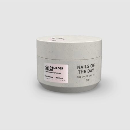 Cold Builder Gel 01 NAILSOFTHEDAY, gel constructor rosa lechoso, 15ml