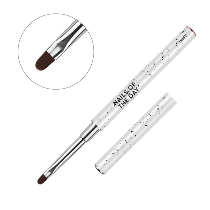 Pincel ovalado para gel de pelo sintético NAILSOFTHEDAY Profecional Brush oval, 9mm