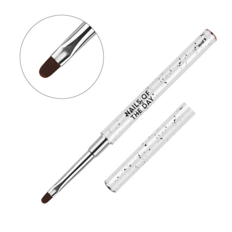 Pincel ovalado para gel de pelo sintético NAILSOFTHEDAY Profecional Brush oval, 9mm