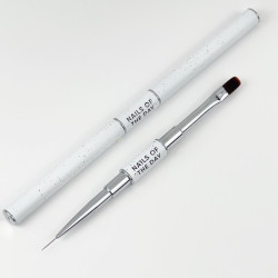 Pincel doble punta oval 11 mm y liner 11 mm, para gel y líneas fina de pelo sintético NAILSOFTHEDAY