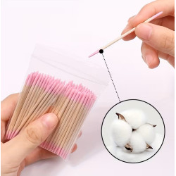 Palitos finos con puntas de algodón 7cm, 100uds