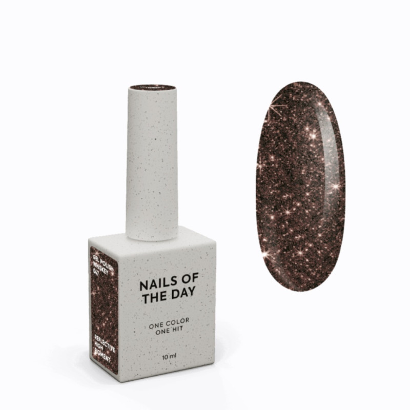 Esmalte semipermanente Whiskey NAILSOFTHEDAY, marrón reflectante, 10ml