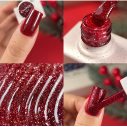 Esmalte semipermanente Campari NAILSOFTHEDAY, rojo reflectante, 10ml