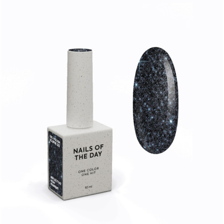 Esmalte semipermanente Eclipse NAILSOFTHEDAY, negro-azul reflectante, 10ml