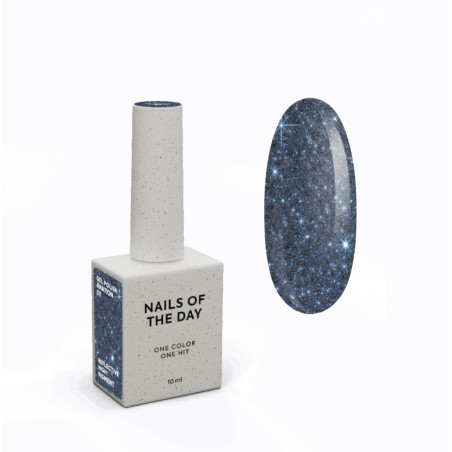 Esmalte semipermanente Aviation NAILSOFTHEDAY, azul-gris reflectante, 10ml