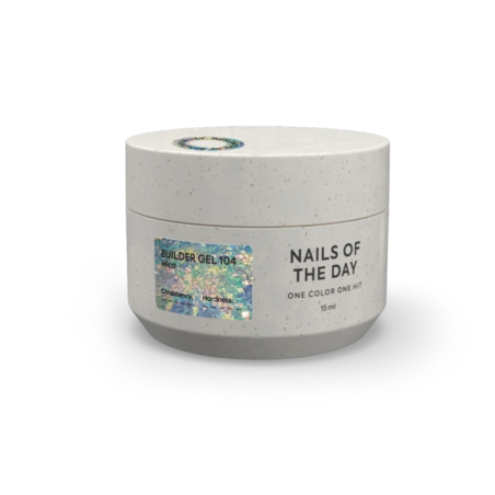 Builder Gel 104 NAILSOFTHEDAY, gel constructor con copos Yuki, 15 ml