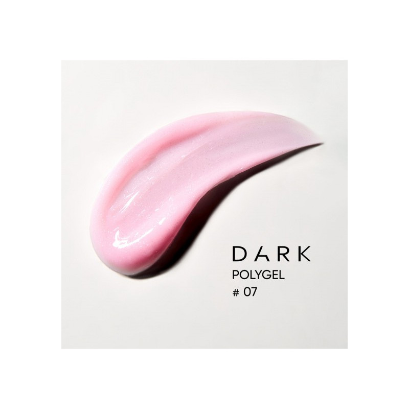 Polygel 07 en tubo DARK, rosa con micro brillo, 30ml